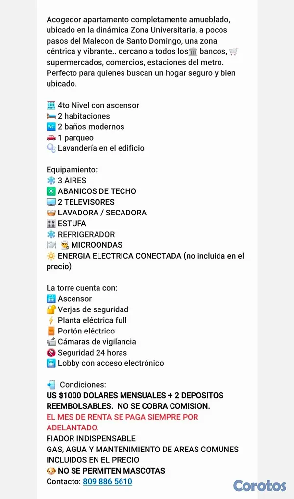 apartamentos - ALQUILO AMUEBLADO CERCA MALECON 8