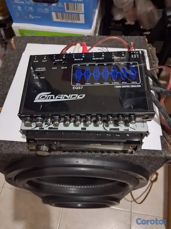 accesorios para electronica - Radio pioneer, Ecualizador clario, Bocina de bajo 1,200 comando  2