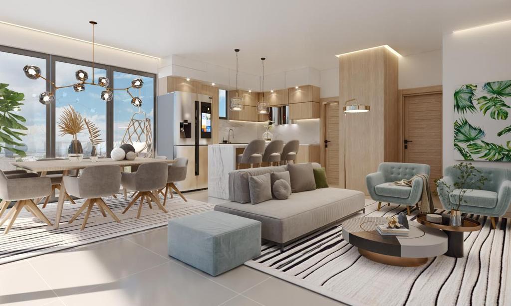 apartamentos - Alquiler de Moderno Apto. complejo residencial en Santiago 1