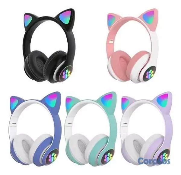 camaras y audio - 🎧🐱 Audífonos Bluetooth con diseño de gato (LED) 3