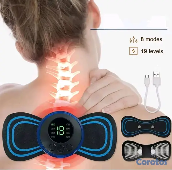 salud y belleza - Masajeador corporal recargable D2  con 2 parche  5
