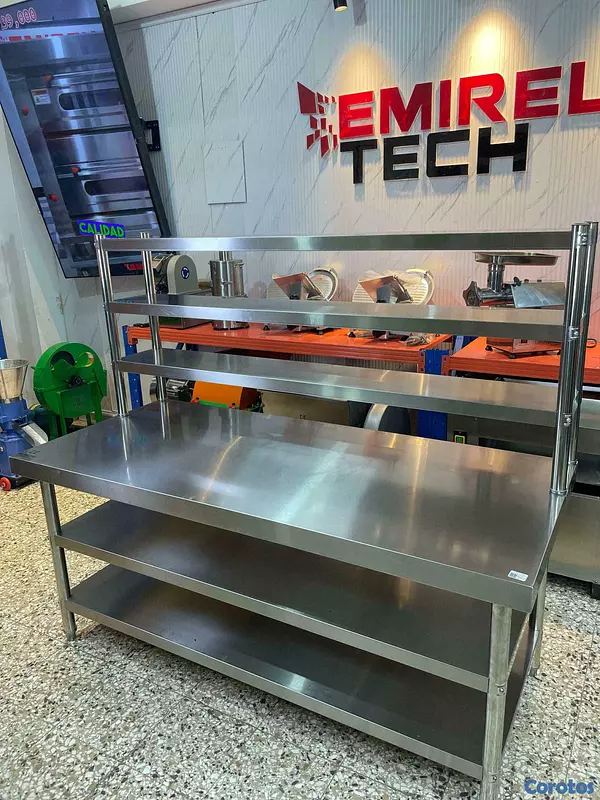 equipos profesionales - Mesa de trabajo de 3 niveles acero inoxidable 9
