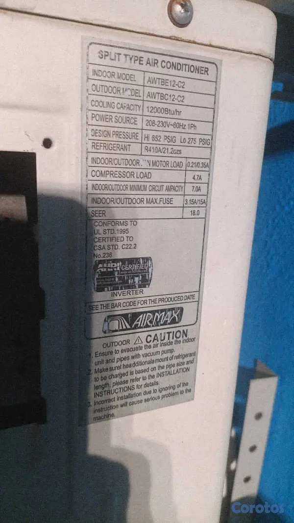 aires acondicionados y abanicos - Aire Airmax inverter 12 mil btu 4