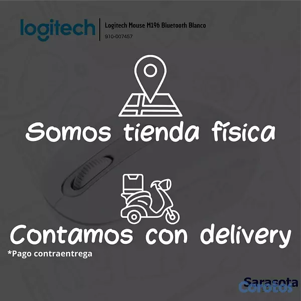 accesorios para electronica - Logitech Mouse M196 Bluetooth Blanco (910-007457) 2