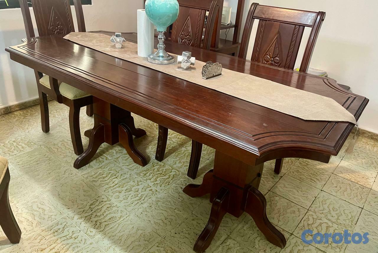 muebles y colchones - Elegante Comedor de Caoba 6 sillas 2