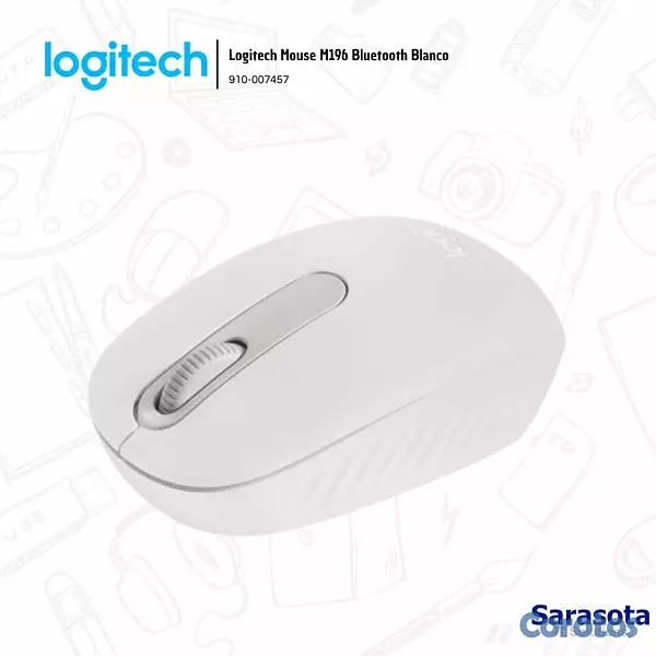 accesorios para electronica - Logitech Mouse M196 Bluetooth Blanco (910-007457) 3