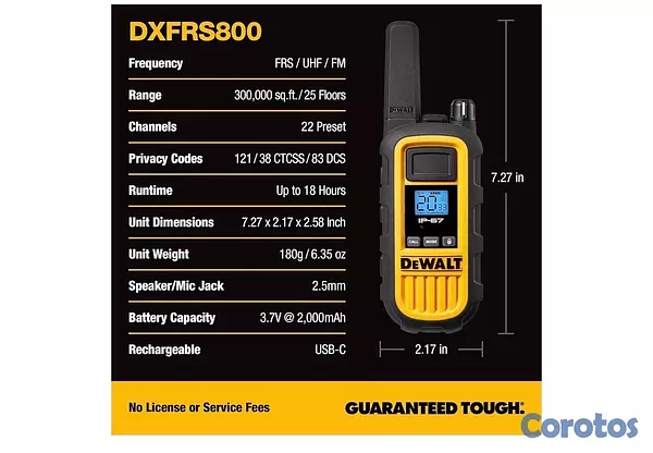 otros electronicos - Walkie Talkie Dewalt  2