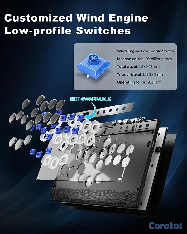 consolas y videojuegos - Cosmox Hautepad C16 - Control Arcade| PC, PS4/PS5, Switch 7