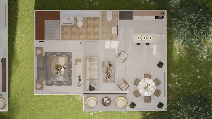apartamentos - Proyecto en venta Punta Cana #24-1465 un dormitorio, 1.5 baños, piscina, balcón. 8