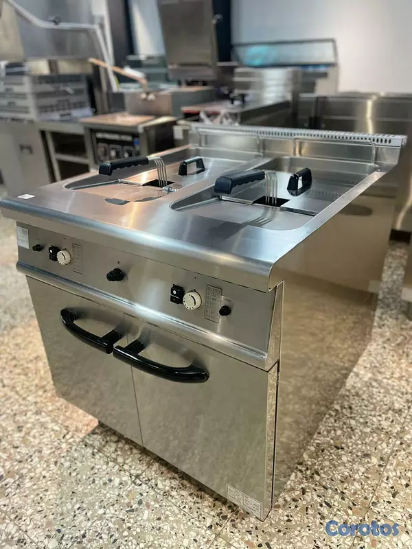 equipos profesionales - Freidora industrial de doble compartimiento de 40  3