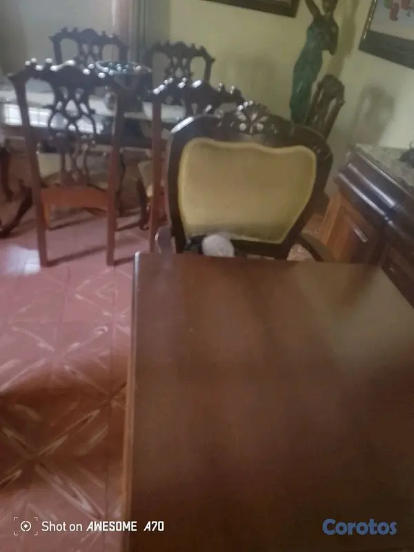 muebles y colchones - butacas con mesa en caoba  2