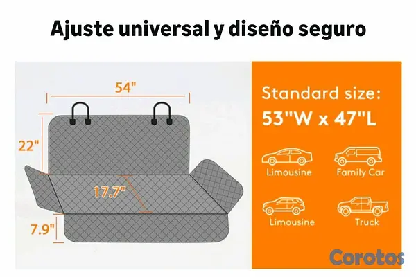 accesorios para vehiculos - Cover para asiento de auto para perros 7