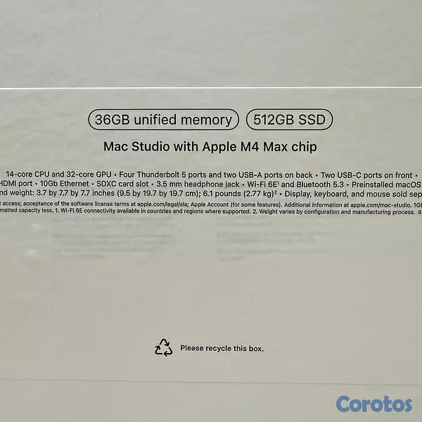 computadoras y laptops - MAC STUDIO M4 MAX 512GB 36GB RAM SELLADA OFERTA 2