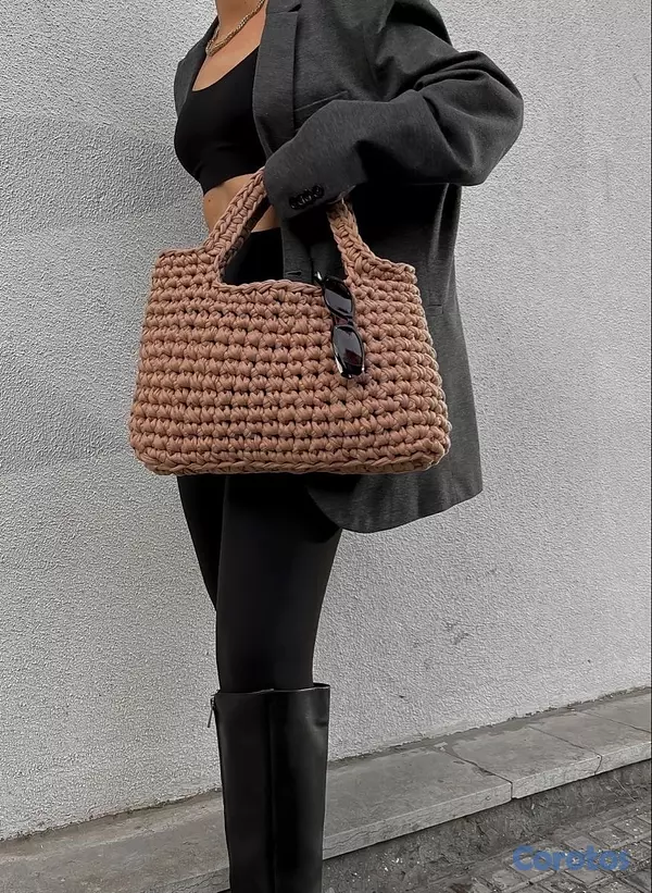 carteras y maletas - Cartera tejida estilo artesanal  6