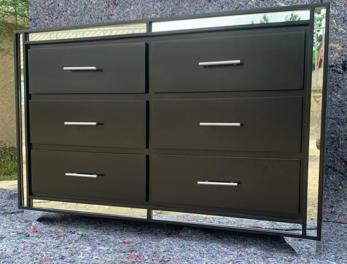 muebles y colchones - Cajonera en color negro de seis gavetas moderno  2
