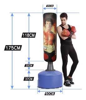 deportes - Saco de boxeo con base piso saco de concentración para box 0