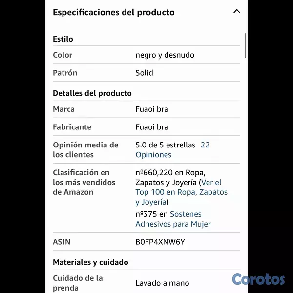 ropa para mujer - Brasier Adhesivo 4