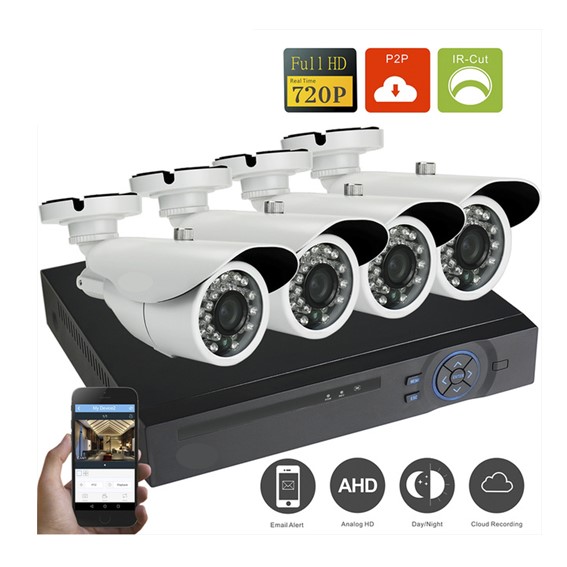 camaras y audio - KIT 4 CAMARAS + CABLE + DVR + MOUSE 