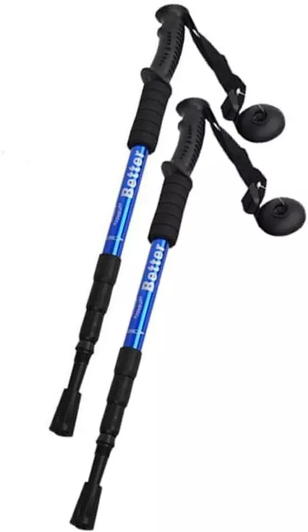 Artículos Deportivos - Par de bastones de senderismo antishock Nordic Walking telescópicos ajustable  6