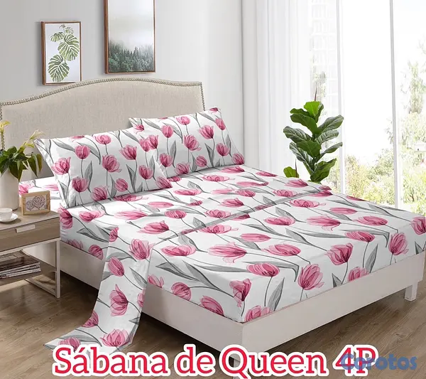 muebles y colchones - juego de sabana 4 piezas para cama de 60  5