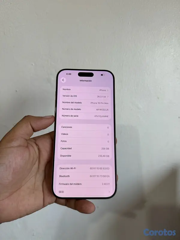celulares y tabletas - iPhone 16 pro Max 256gb Factory  7