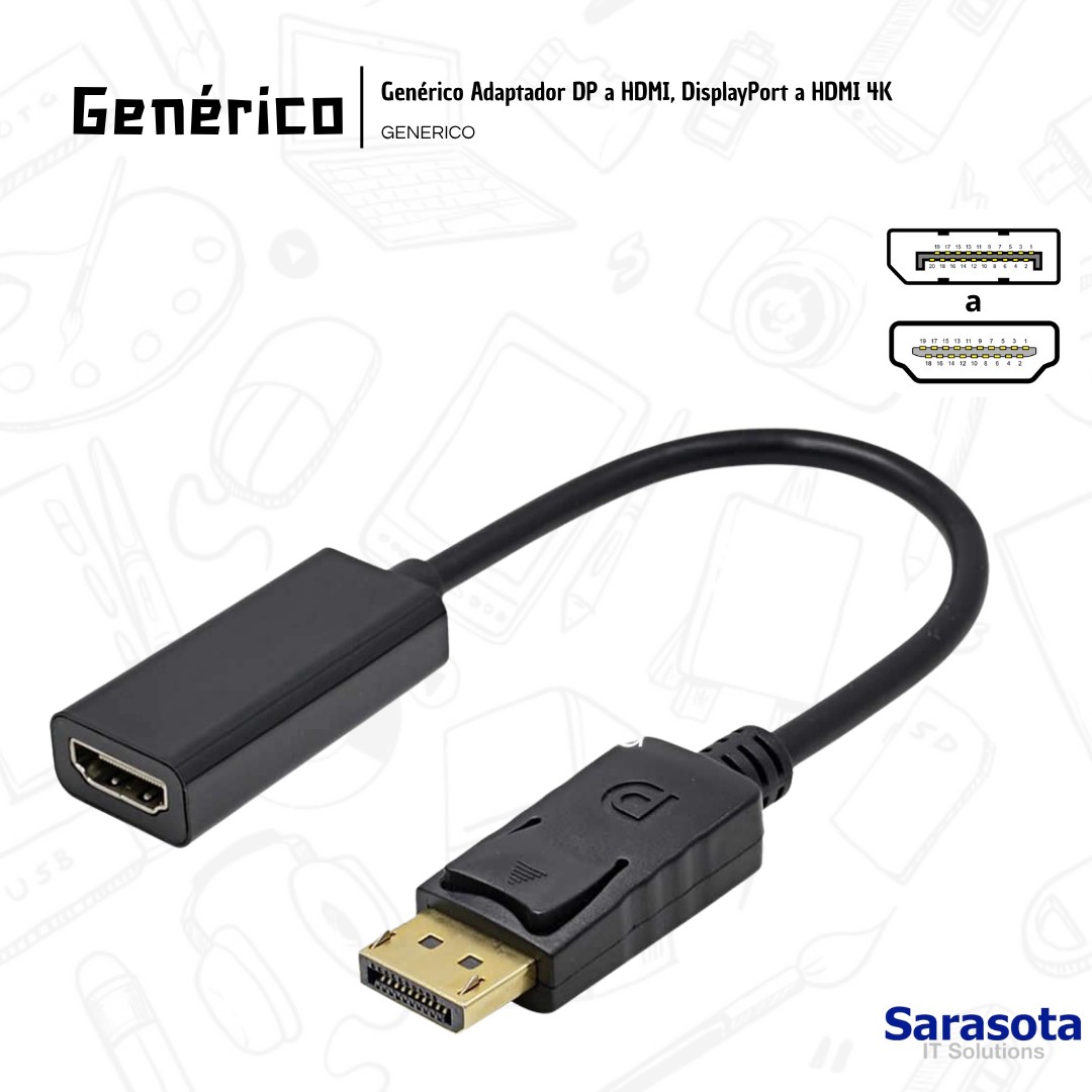 accesorios para electronica - Adaptador de DisplayPort a HDMI resolución 4K  2