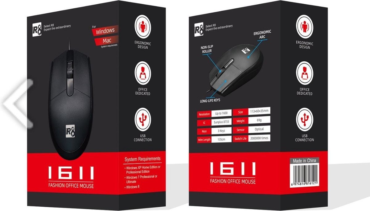 computadoras y laptops - Mouse usb R8-1611 1