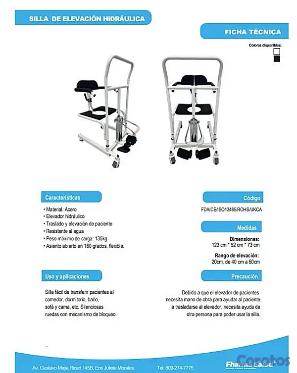 Salud y Equipamiento Médico - Silla de elevación Hidráulica  3