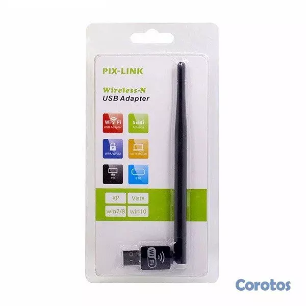 accesorios para electronica - Adaptador WiFi USB Con Antena UW02 150Mbps Alta Po 3