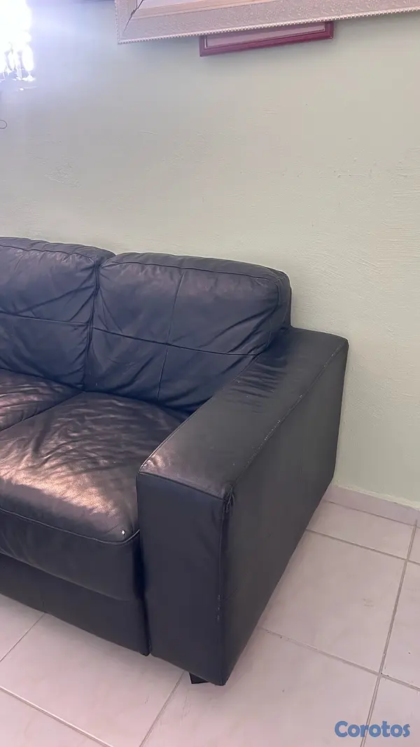 muebles y colchones - juegos de 2 sofás en leader y mesa de centro  4