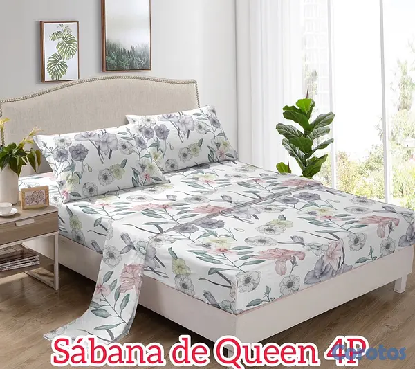 muebles y colchones - juego de sabana 4 piezas para cama de 60  4