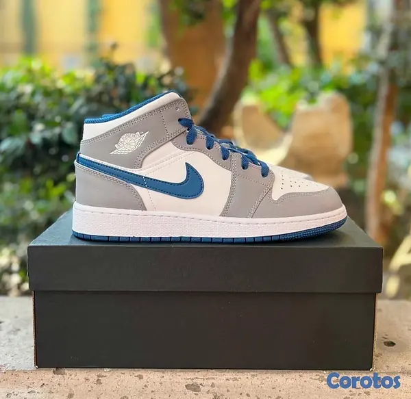 zapatos unisex - Tenis Teni NIKE AIR JORDAN 1 MID TRUE BLUE Original Originales Sneaker 🪬 3