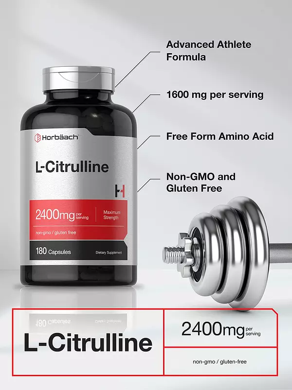 Salud y Equipamiento Médico - L Citrulline 2400 Mg 180 Cap Horbaach 3