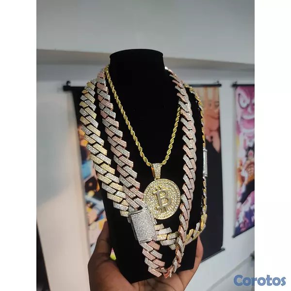 joyas, relojes y accesorios - Cadenas doble tono material Brass con baño de oro, guillos doble tono, anillos 4