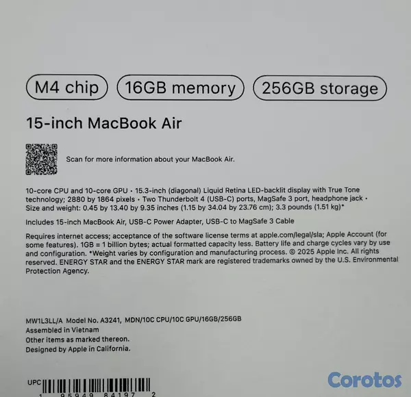 computadoras y laptops - MacBook Air 2025 Chip M4 Nuevas Selladas  3