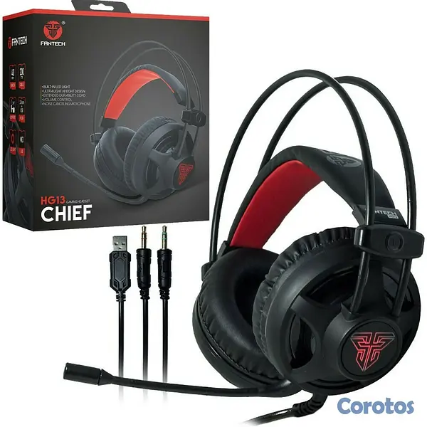 computadoras y laptops - AUDIFONO CON MICROFONO FANTECH HG13 PARA GRANDES JUGADORES CON LUZ  3