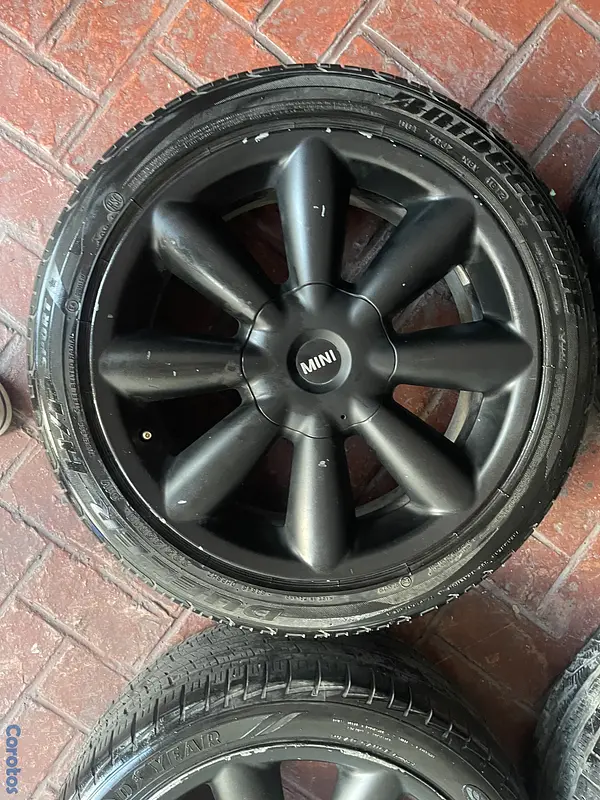 repuestos - Juego de Aros con gomas de mini cooper 2011 negros 5x120 número 18 6