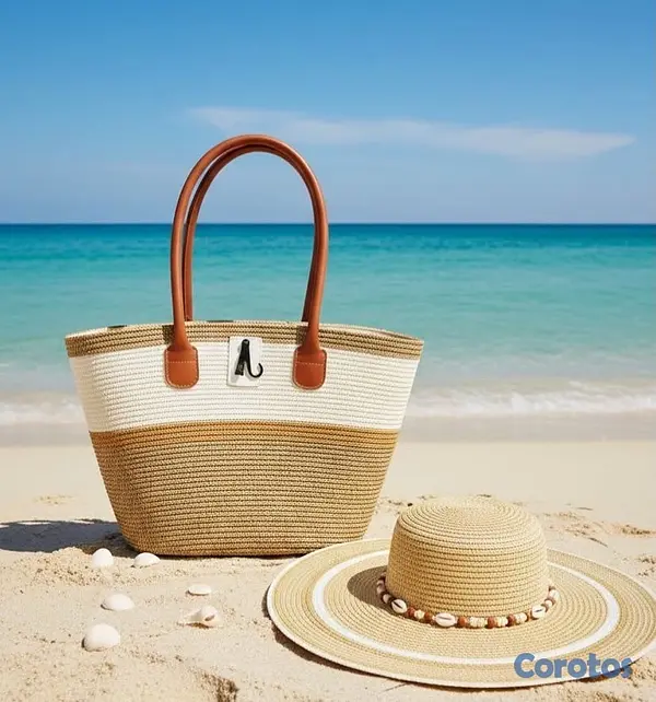 carteras y maletas - set de carteras y sombreros playeros  2