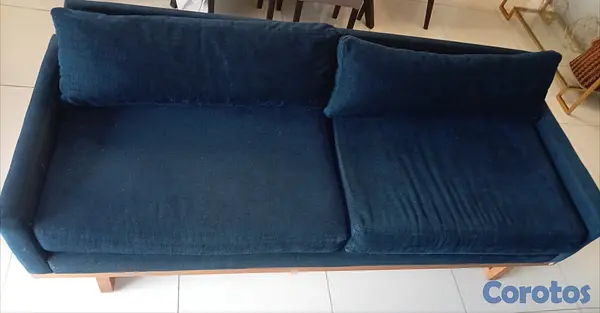 muebles y colchones - Sofa de tela Azul 2