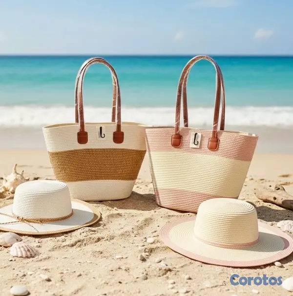 carteras y maletas - set de carteras y sombreros playeros  3