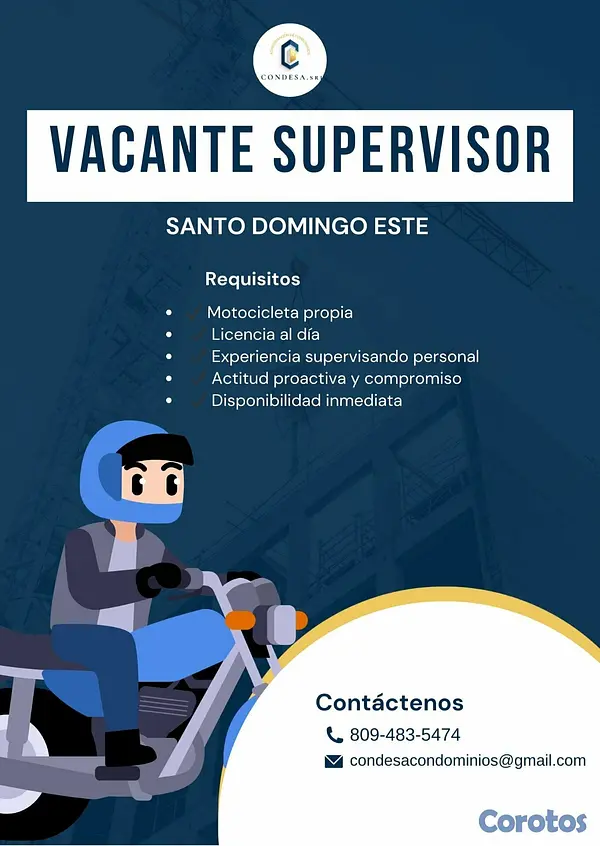 empleos disponibles - SE BUSCA SUPERVISOR PARA RESIDENCIALES 1