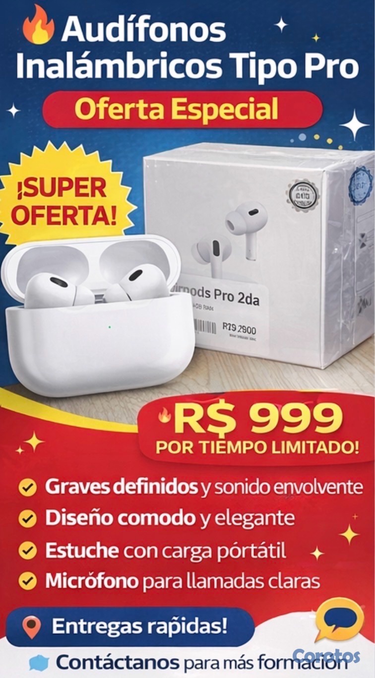 accesorios para electronica - 🎧 Audífonos inalámbricos tipo Pro (2da versión) 1