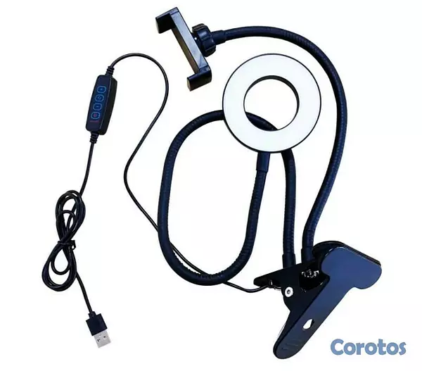 accesorios para electronica - Aro de luz  con soporte de celulares ajustable para mesa ideal para video y foto 2