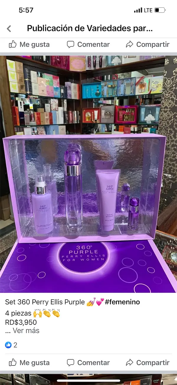 salud y belleza - Set perfume Perry Ellis Purple. Original. AL POR MAYOR Y AL DETALLE 1