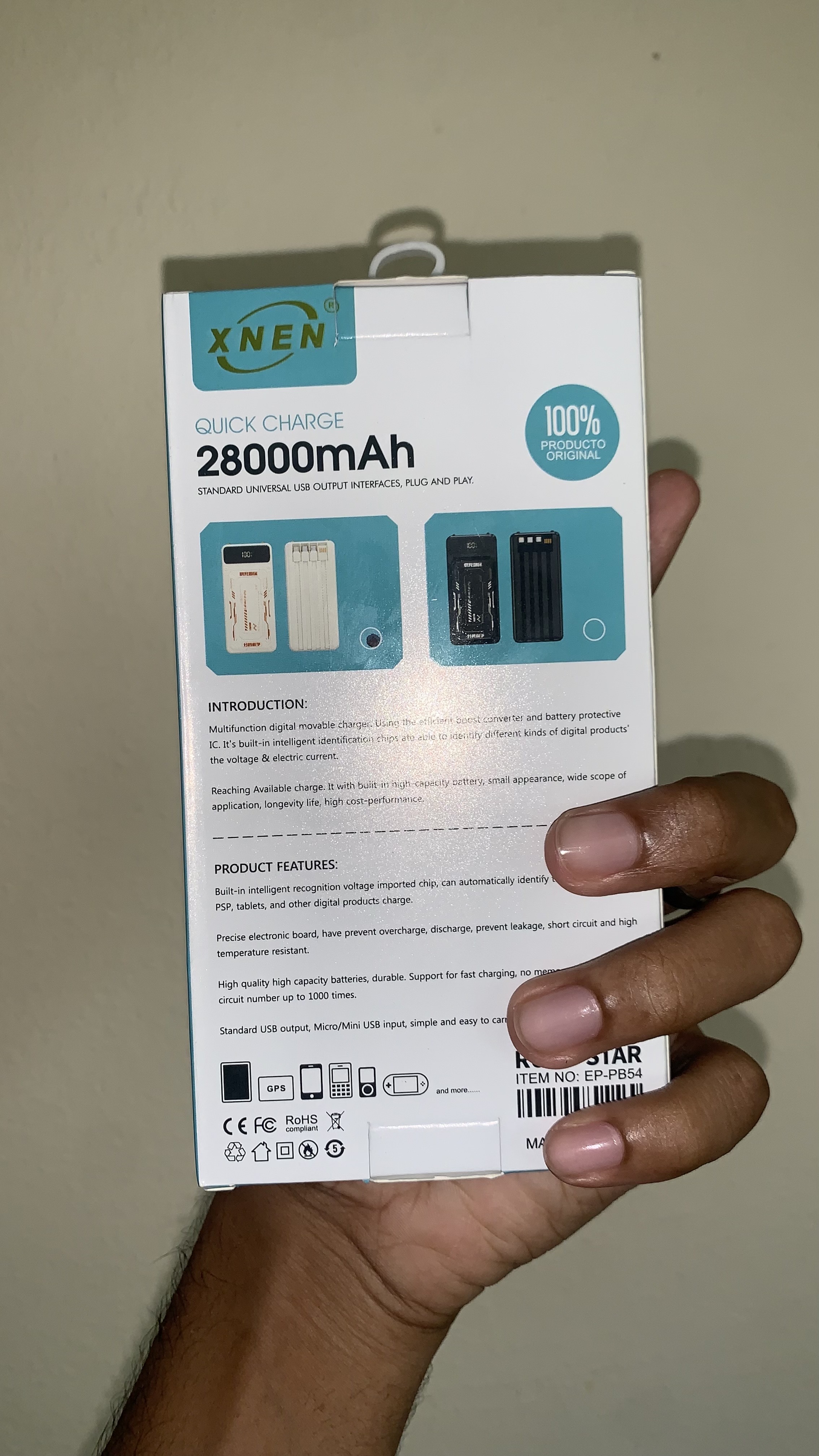 celulares y tabletas - cargador portátil 28,000mah y 65W de carga rápida con linterna  2