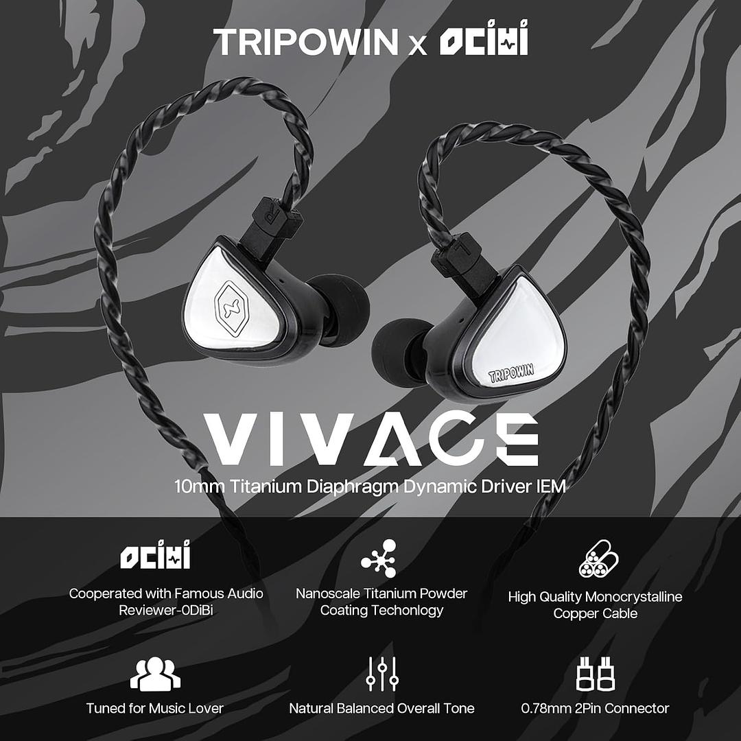 camaras y audio - Tripowin Vivace auriculares IEM Titanium 10mm DD  0