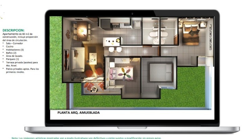 apartamentos - Venta de apartamento 3 dormitorios 82mts mas terraza Las Américas 