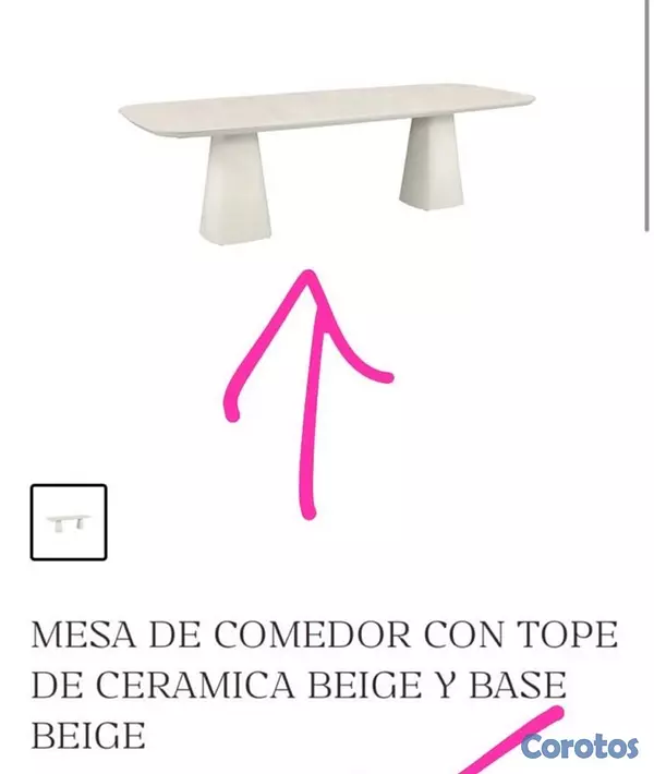 muebles y colchones - Mesa rectangular tope en mármol 2