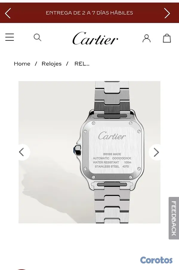 joyas, relojes y accesorios - Vendo Reloj Cartier Original  2
