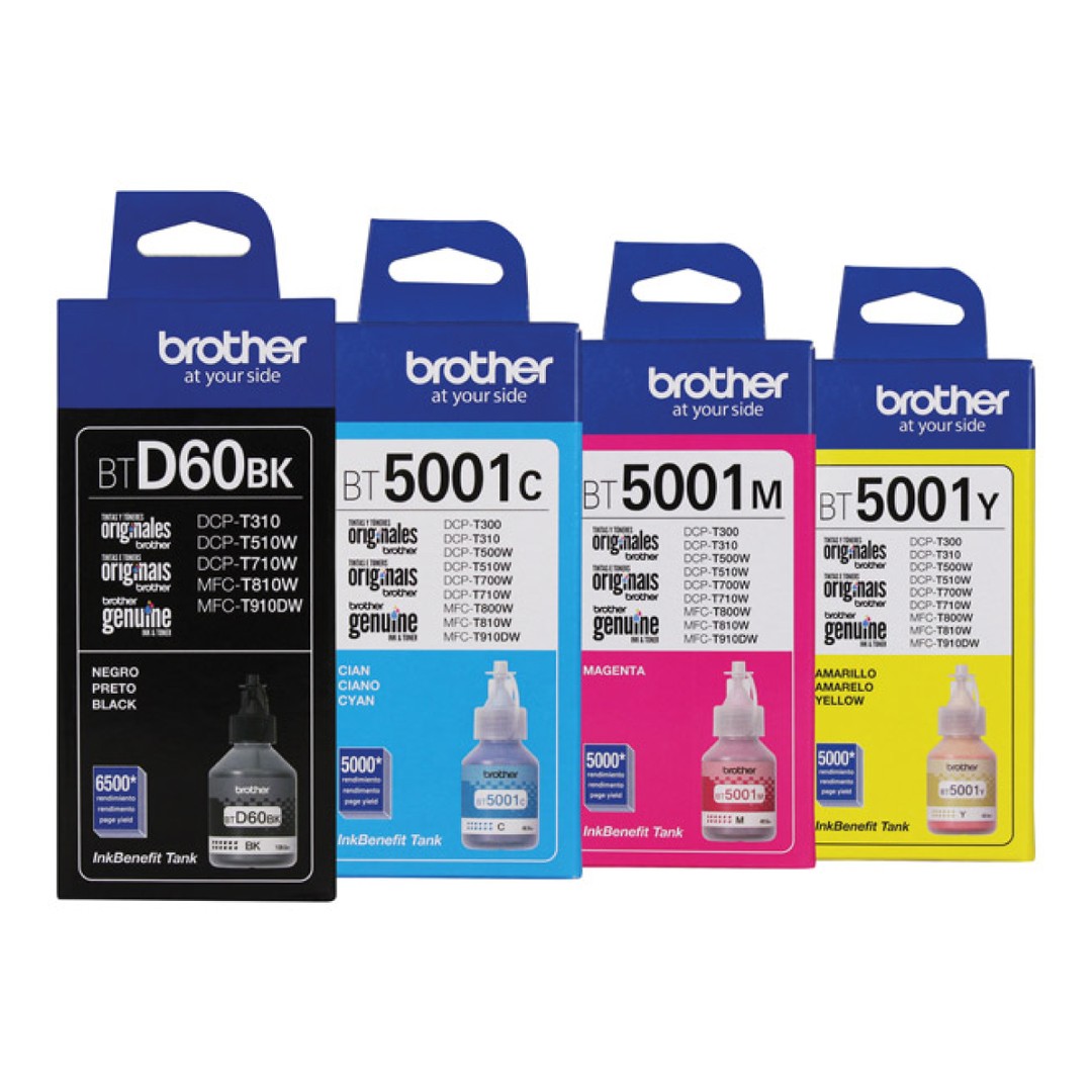 impresoras y scanners - BOTELLA DE TINTA BROTHER ORIGINALES EN TODOS LOS COLORES - BT5001- BTD60BK 0